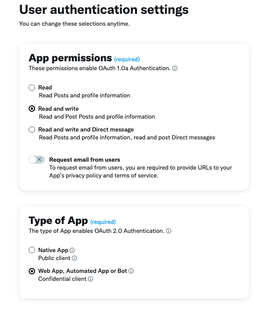 authentication settings